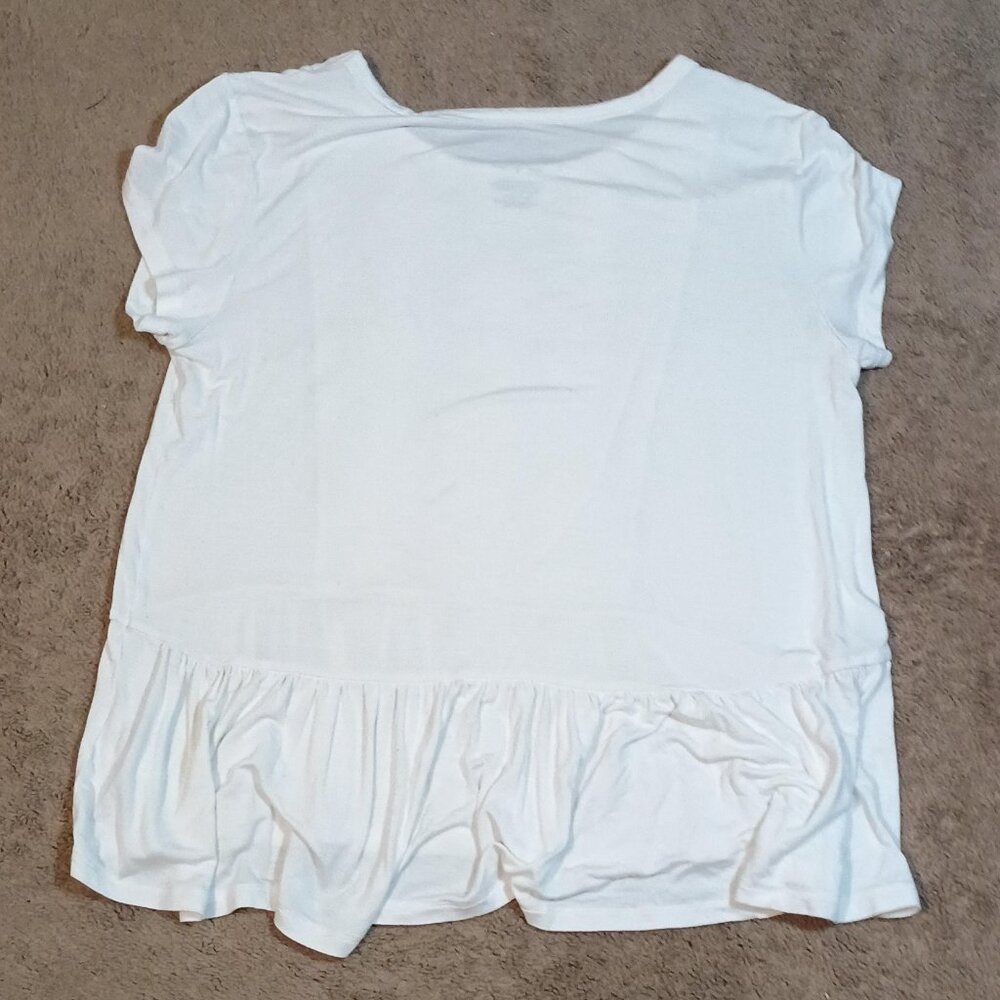 American Eagle/Soft & Sexy Tee/Womens Small/White/Ruffle Detail Top** - Picture 7 of 7